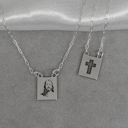ESCAPULÁRIO FACE JESUS/CRUZ ENVELHECIDO